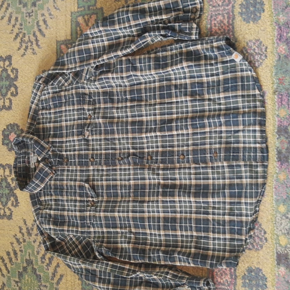 Carhartt Men's XL Heavy Weight Plaid Flannel Button Down Shirt